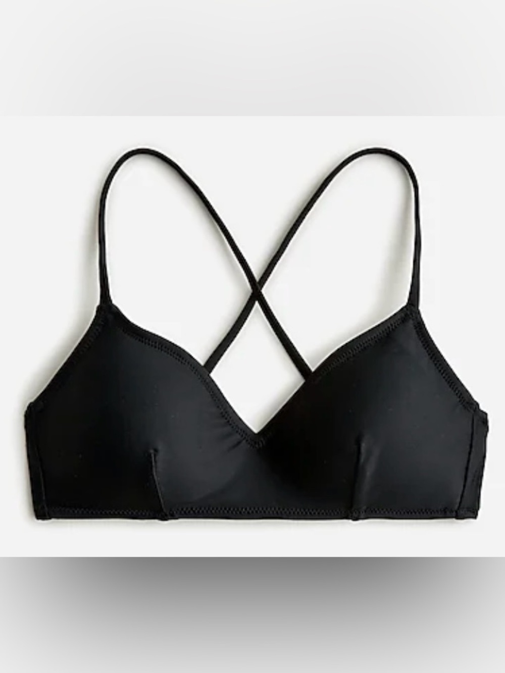 J Crew Cross back French bikini top, Color: BLACK, Size: 3x, PLUS SIZE NEW
